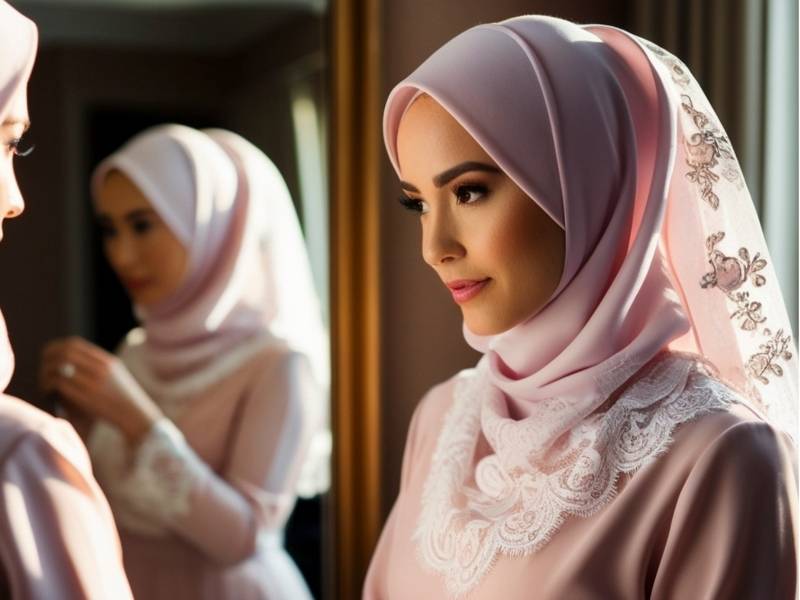 Hijab Printing Merah Muda