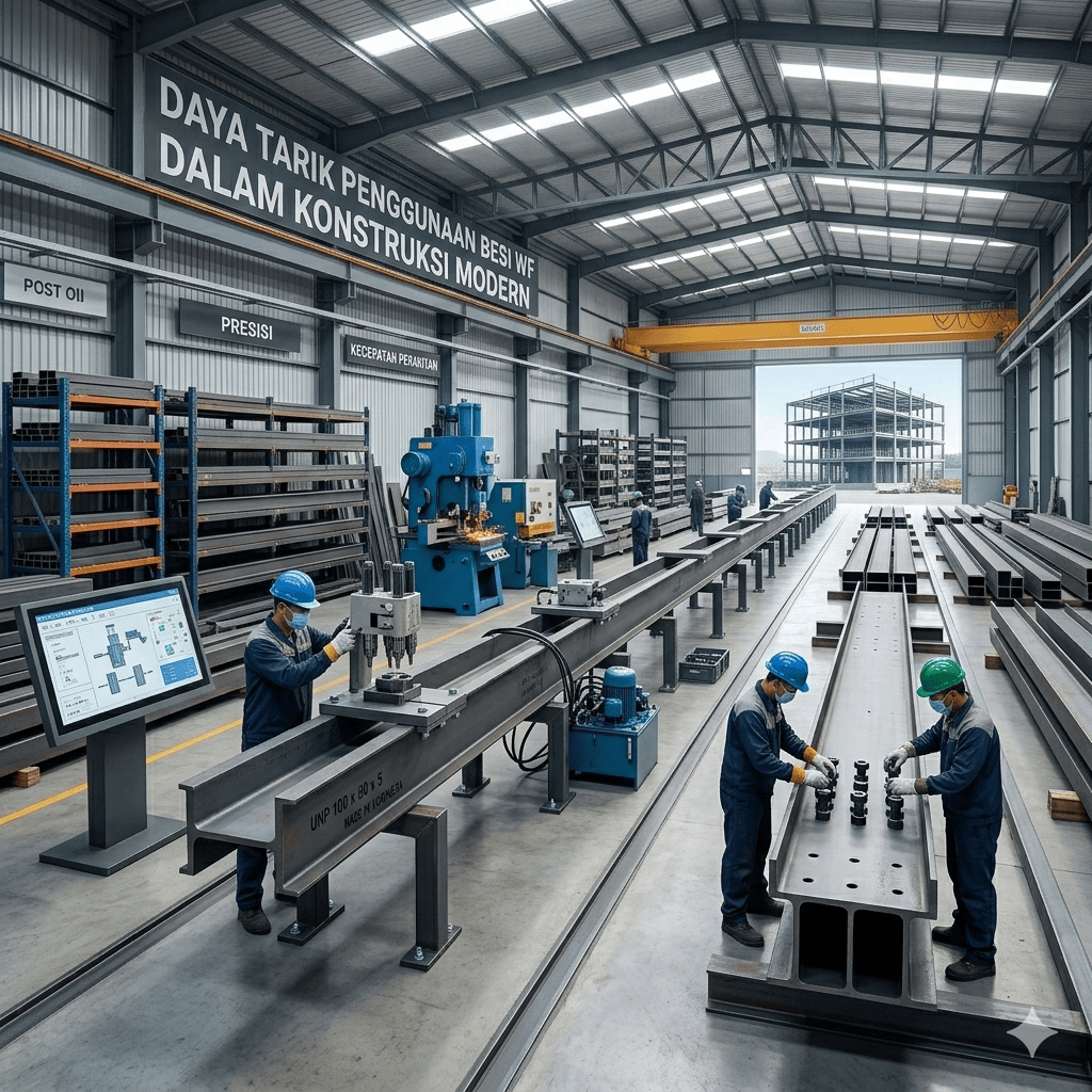 gambar pabrik sedang membuat besi unp